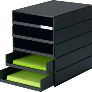 Schubladenbox StyrovaPRO 5Sch.offen schw