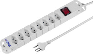 Prise multiple 8xT13 av.inter.blanc