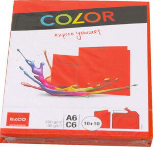 Envelop./carte C6/A6 Color rou