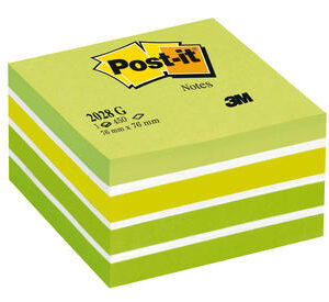 Papillons adh.Post-it cube 76x76 vert